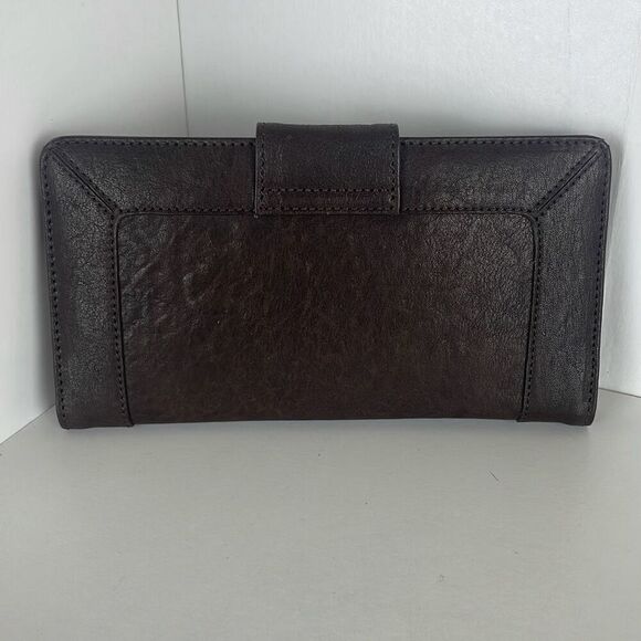 Chocolate Brown Wallet Gold Enameled Hardware - Picture 3 of 8